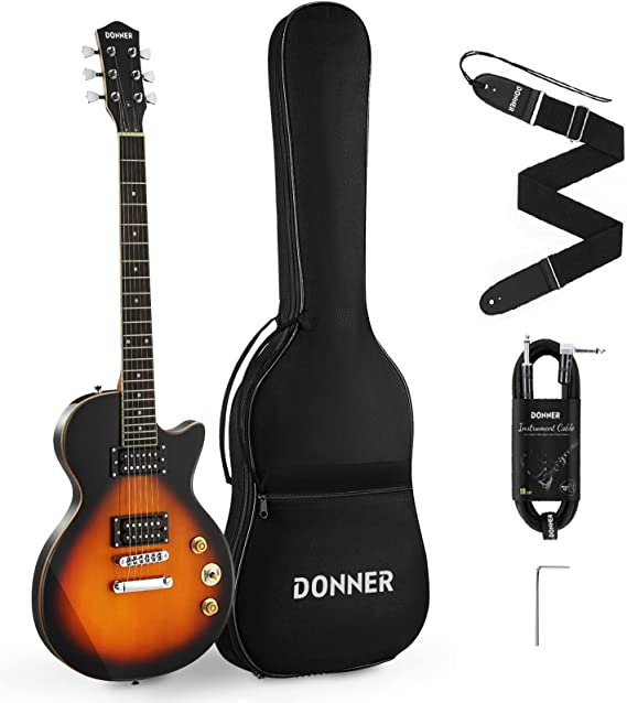 Donner DLP-124 Full Size LP 39-inch Electric Guitar Kit Solid Body H-H Pickup